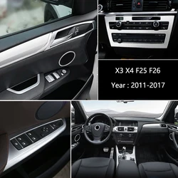 For BMW X3 X4 F25 F26 2011-2017 Car Inner Gearshift Air Conditioning Outlet CD Panel Frame Cover Trim Sticker Auto Accessories