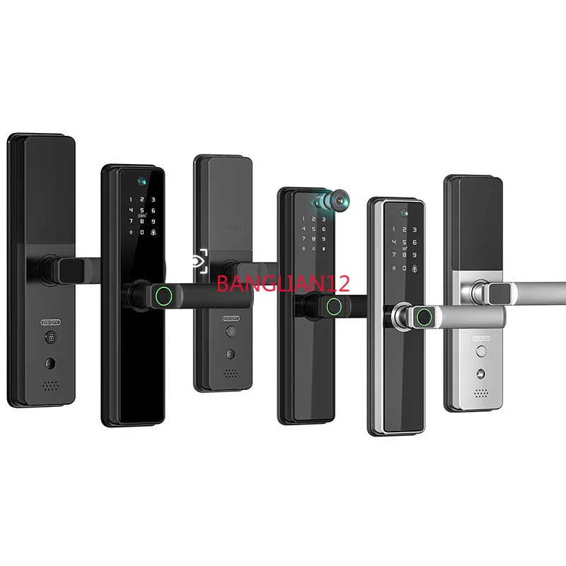 New semi-automatic anti-theft door lock, graffiti cat eye monitoring smart lock, multi-functional combination lock