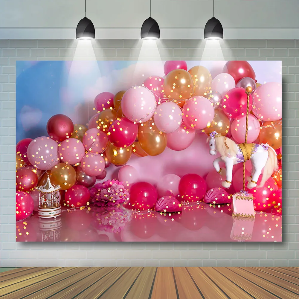 

Candy Balloons Backdrop Baby Cake Smash Backdrop Kids 1st Birthday Party Props Photo Background Child Girl Photostudio