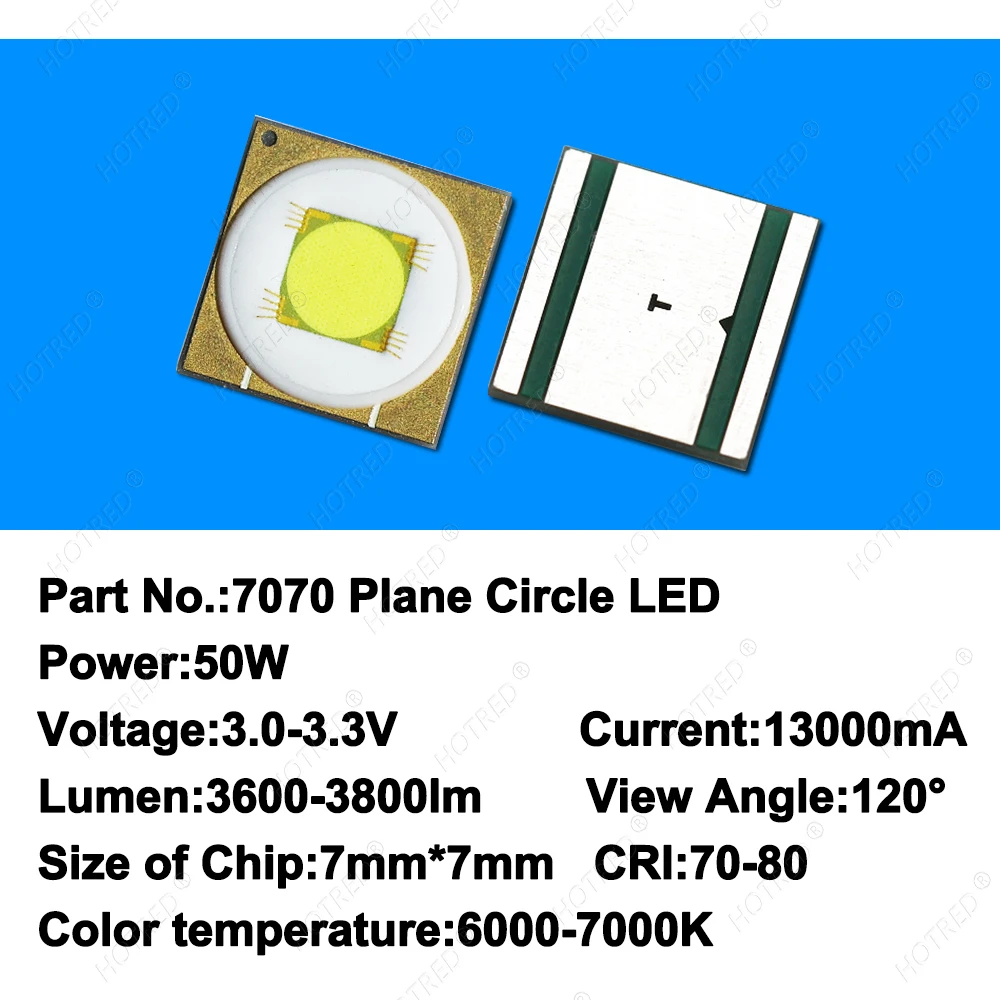 50W LED Laser Light SMD 7070 Chip Lamp 13A 3800 Lumens Cold 6500K High Power Flashlight Torch Hunting Diode Beads Parts Bulb DIY