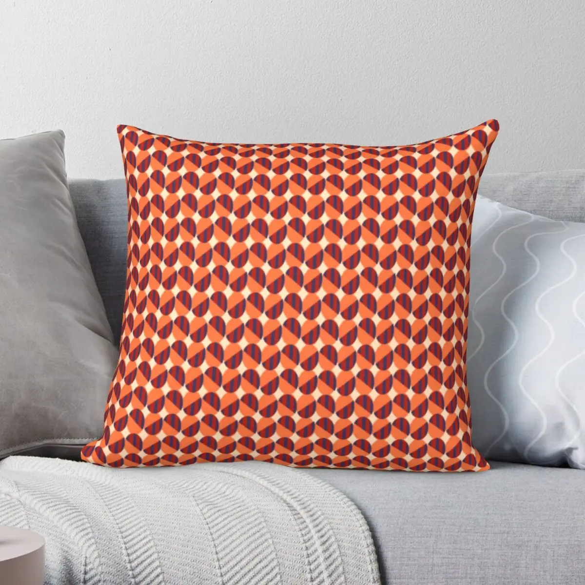 Glasgow Subway Seat Square Pillowcase Polyester Linen Velvet Printed Zip Decor Sofa Seater Cushion Case
