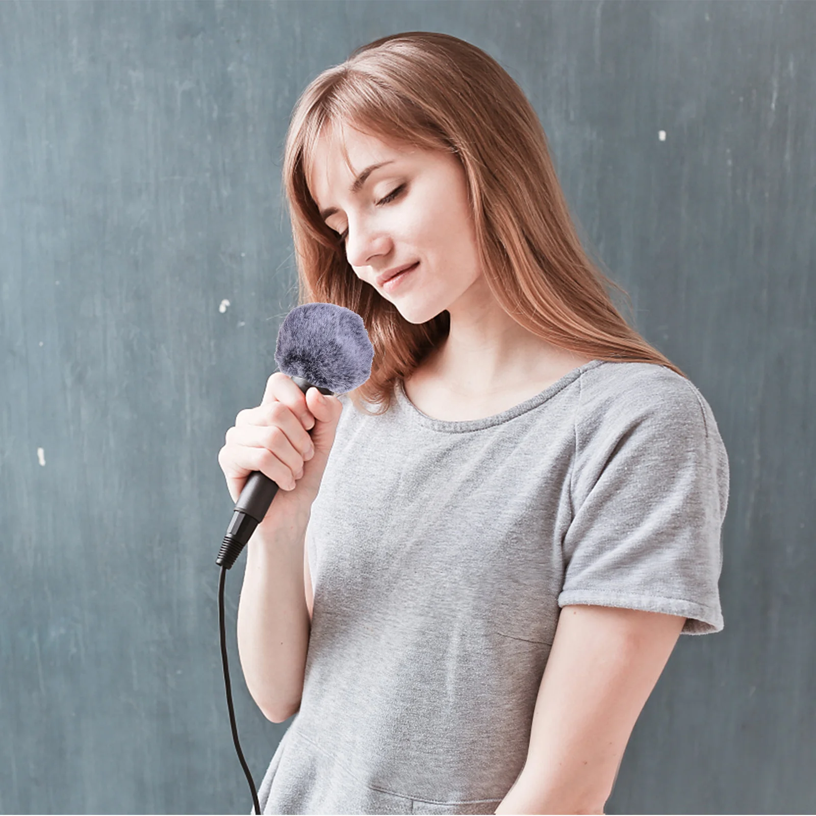 

Microphone Furry Windscreen Muff For Noise Reduction Windproof Audio Recording Compatible With Lavalier Mic Microphone