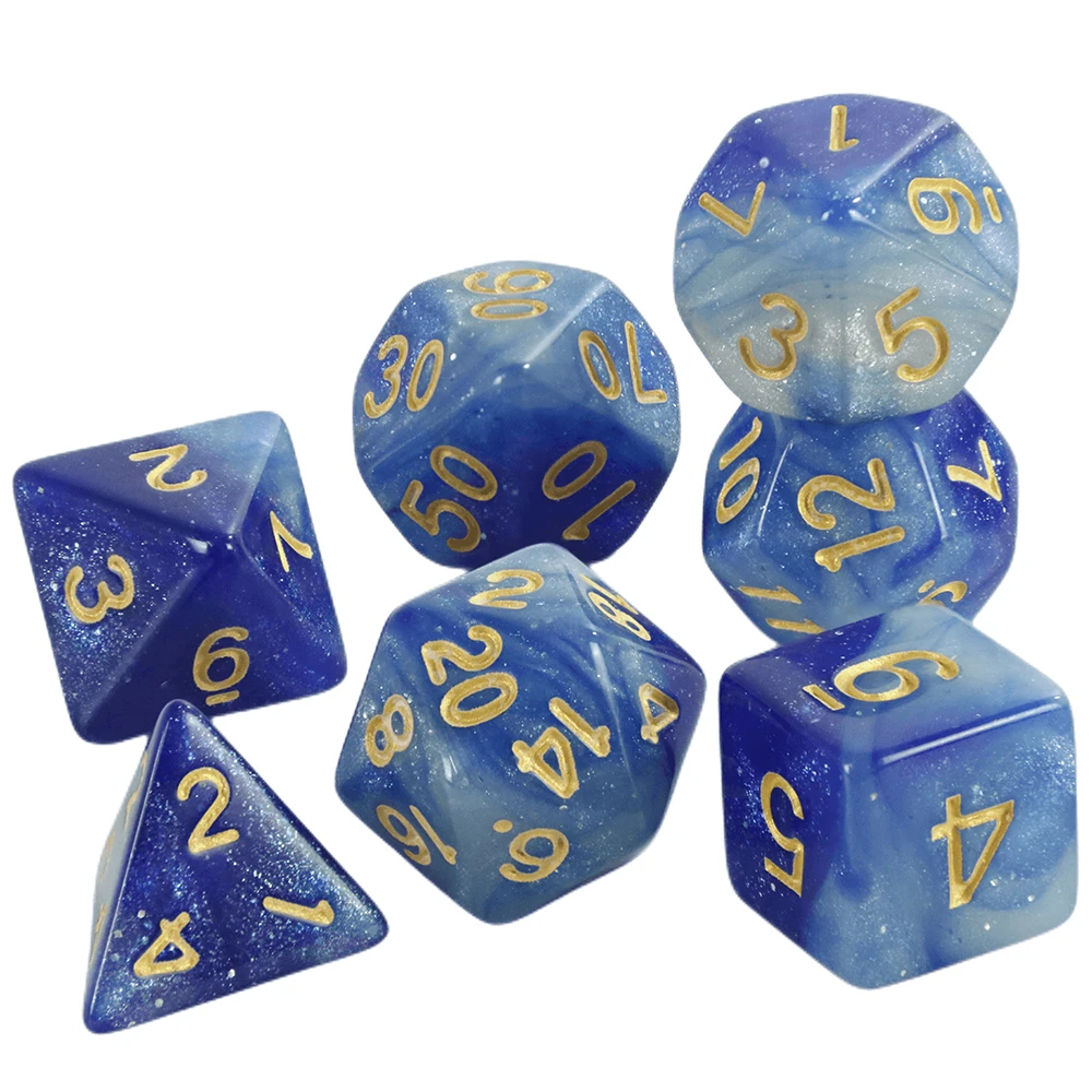 Würfelset, Brettspiele, Rollwürfel, Galaxie-Thema, polyedrisches Würfelset, erstaunlicher bunter Universum-Effekt für DND-Zubehör – Detail 4