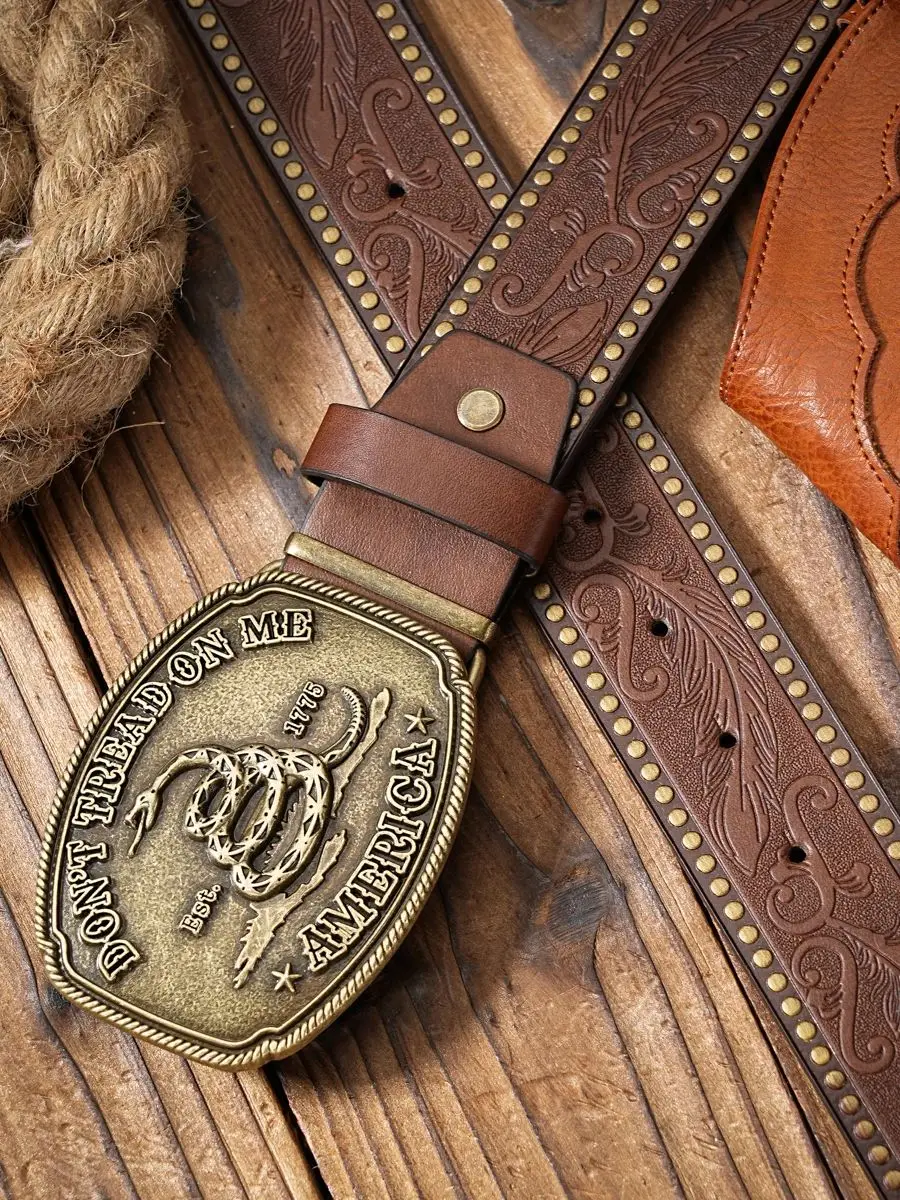 Vintage trifft Mode! Legierungsgürtel mit Schnalle aus PU-Leder, Geeignet für Männer und Frauen, für einen Personalisierten Western-Stil – Detail 4