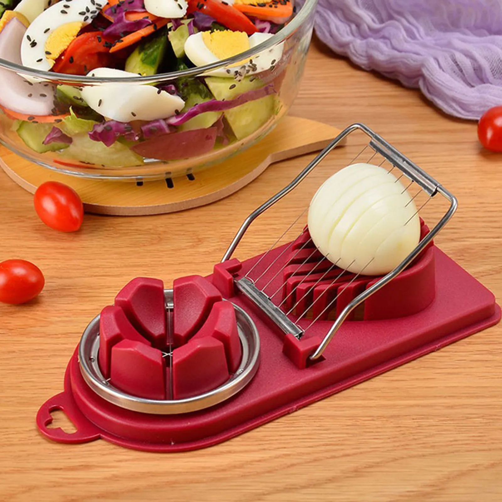 1pc Mehrzweck Ei Cutter Licht Und Bequem Kreative Ei Slicer Ei Teiler Küche Zubehör Sicher Und Einfach Zu Bedienen