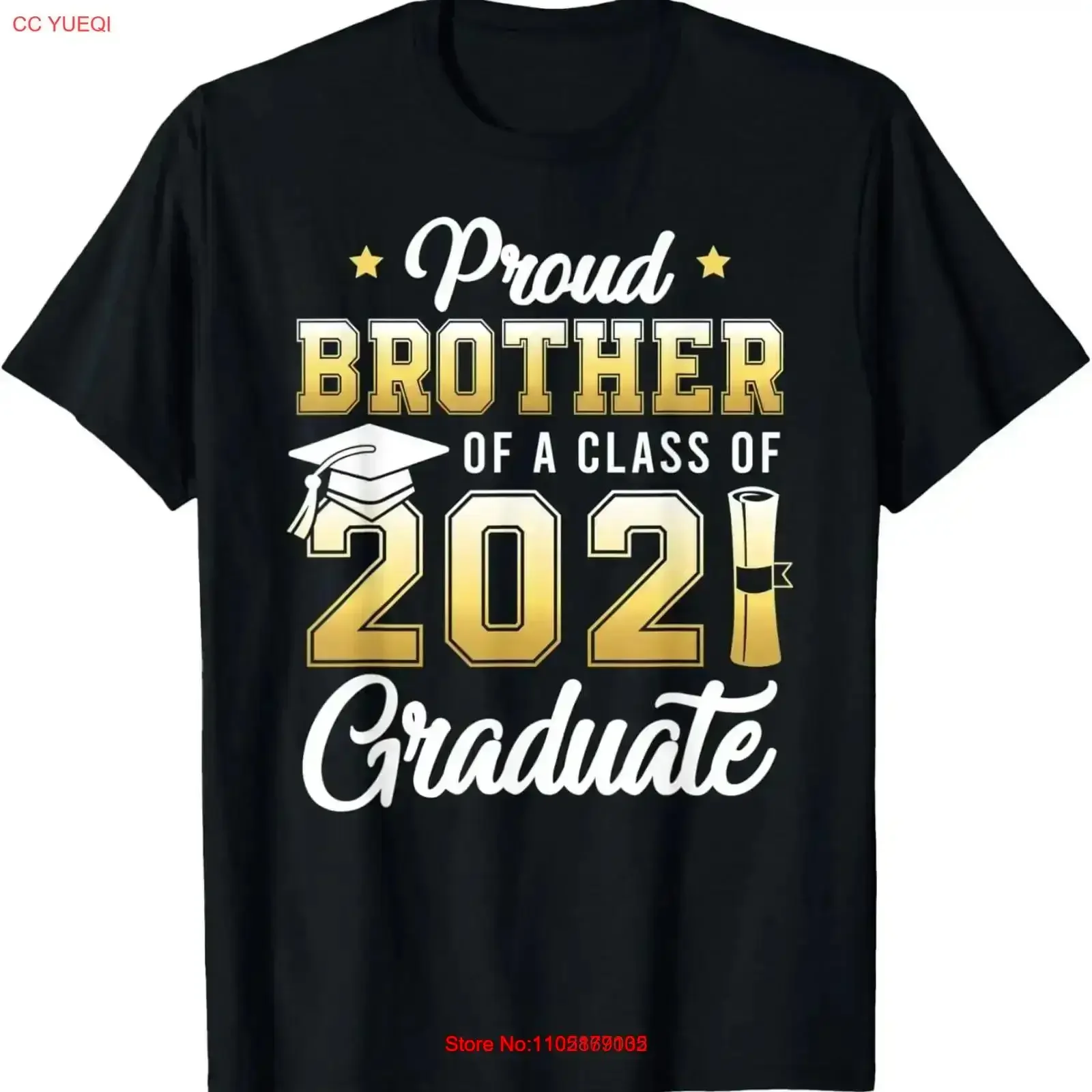 Proud Brother Of A Class 2021 Graduate School T Shirt vintage Washed designer clothes Stylish Breathable Comfortable Slightly