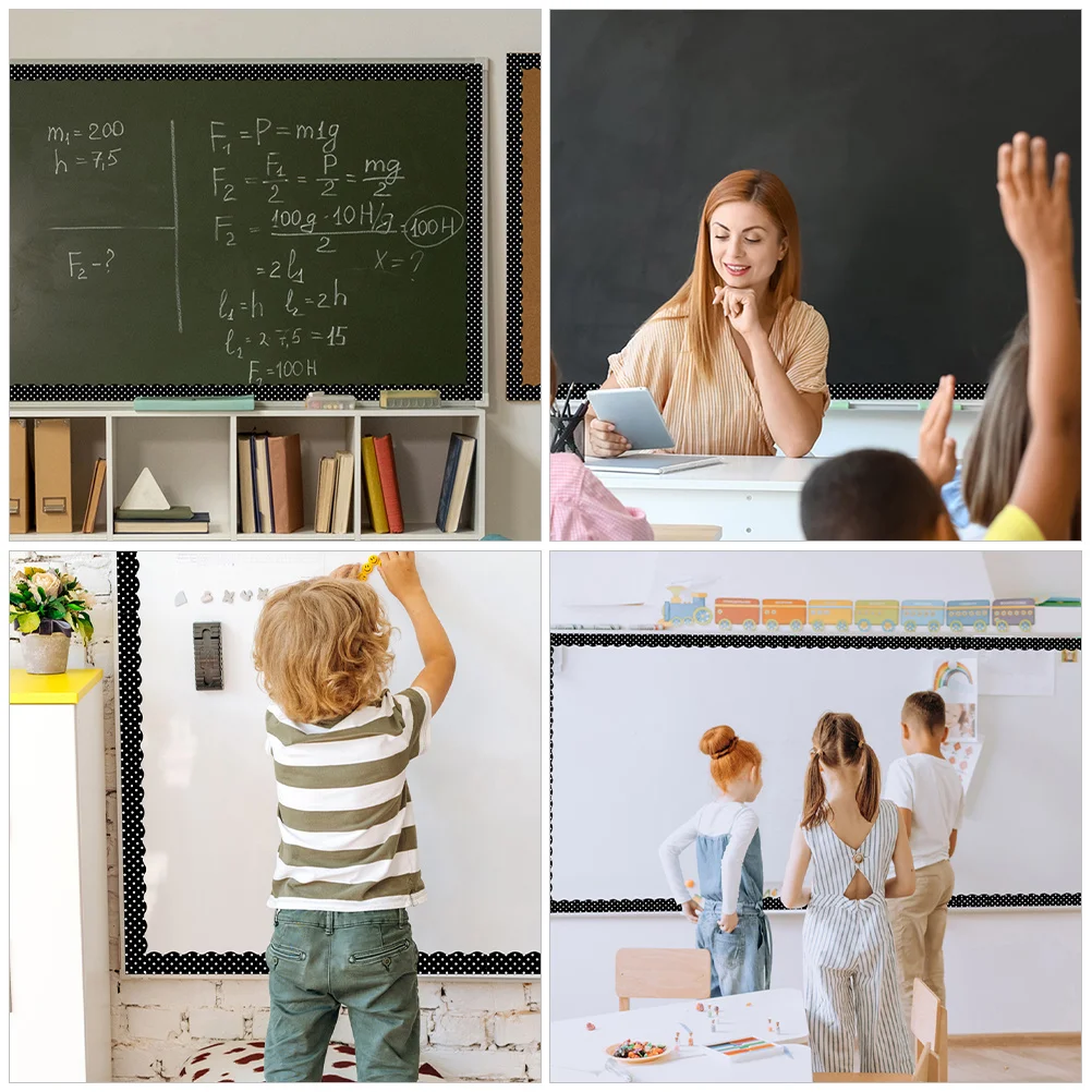 12Pcs Bulletin Border Magnetic Trim Decorative PVC Classroom Whiteboards Blackboards Removable Edging Festival