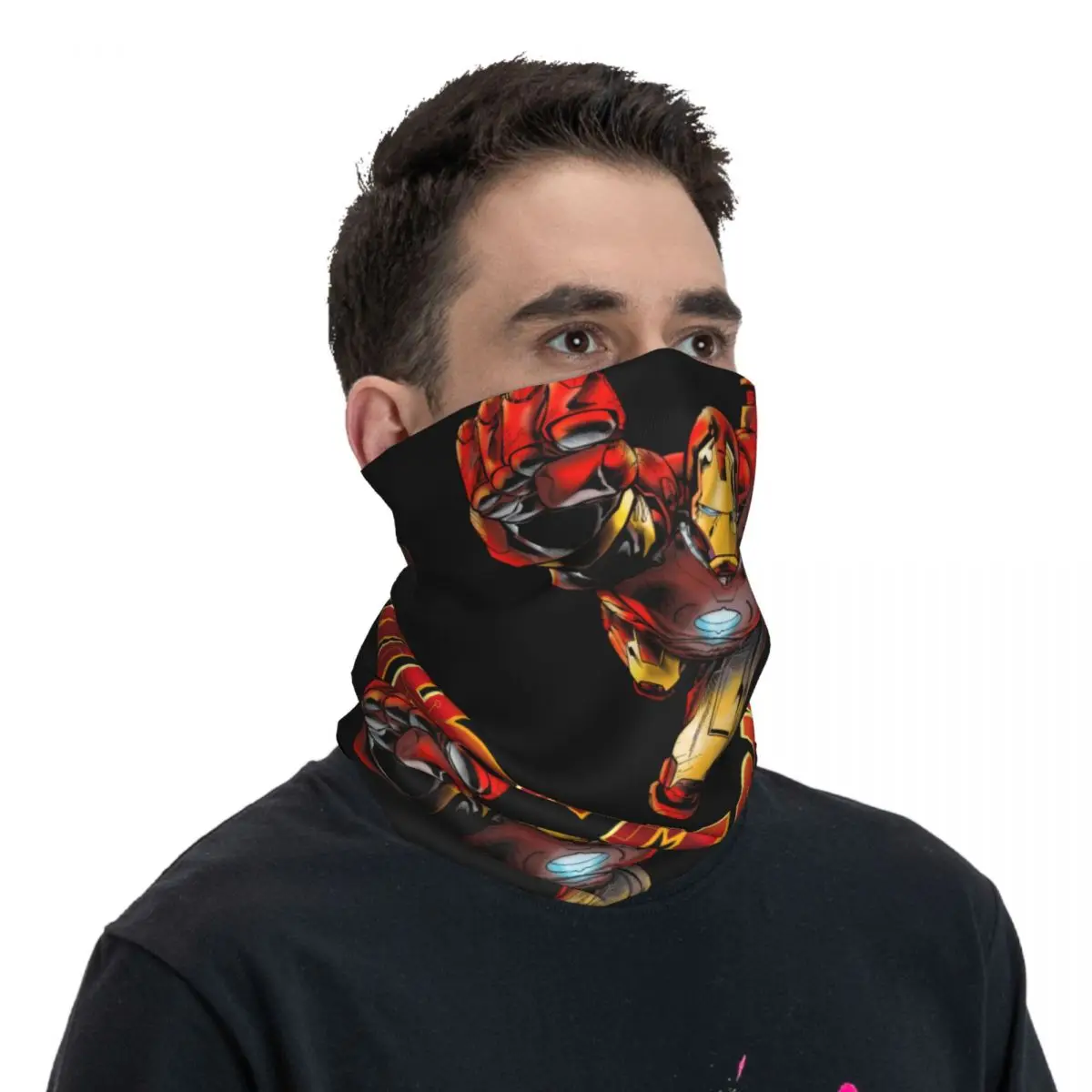 Fight Marvel Iron Man Bandana cuello polaina impresa motocicleta Motocross envoltura bufanda multifuncional tocado