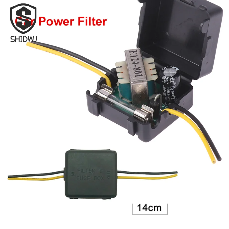 12V Car Power Signal Filter Anti-interference Stereo Radio Audio Relay Capacitor Power Filter Accessories Voltage Stabilized
