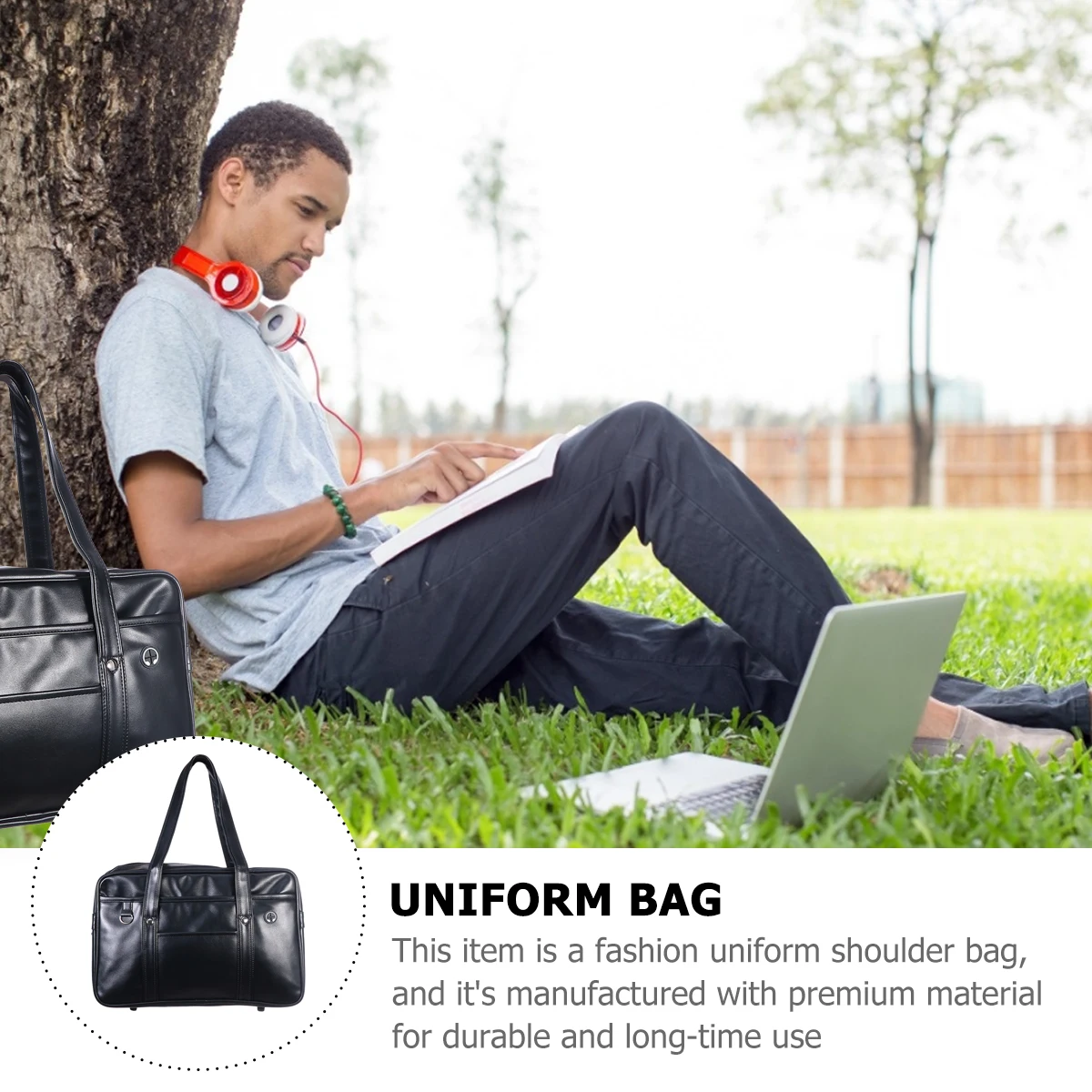 

Single Shoulder Tote Bag Waterproof Uniform Japanese School Backpack Briefcase Lightweight Portable Large Capacity