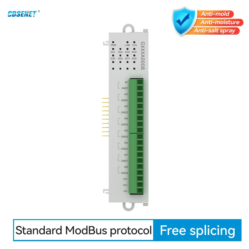 

8AO Switching Analog Remote IO Expansion Module RS485 Ethernet 0-20mA/4-20mA CDSENET GXXXA0008 Modbus DC 9-36V Work with Host