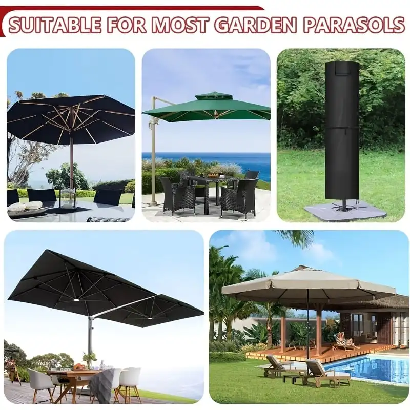 Multi Size Garden Parasol Cover, Heavy-Duty Waterproof Anti-UV Outdoor Patio Umbrella Protector, Windproof Dust Resistant Large - view 2