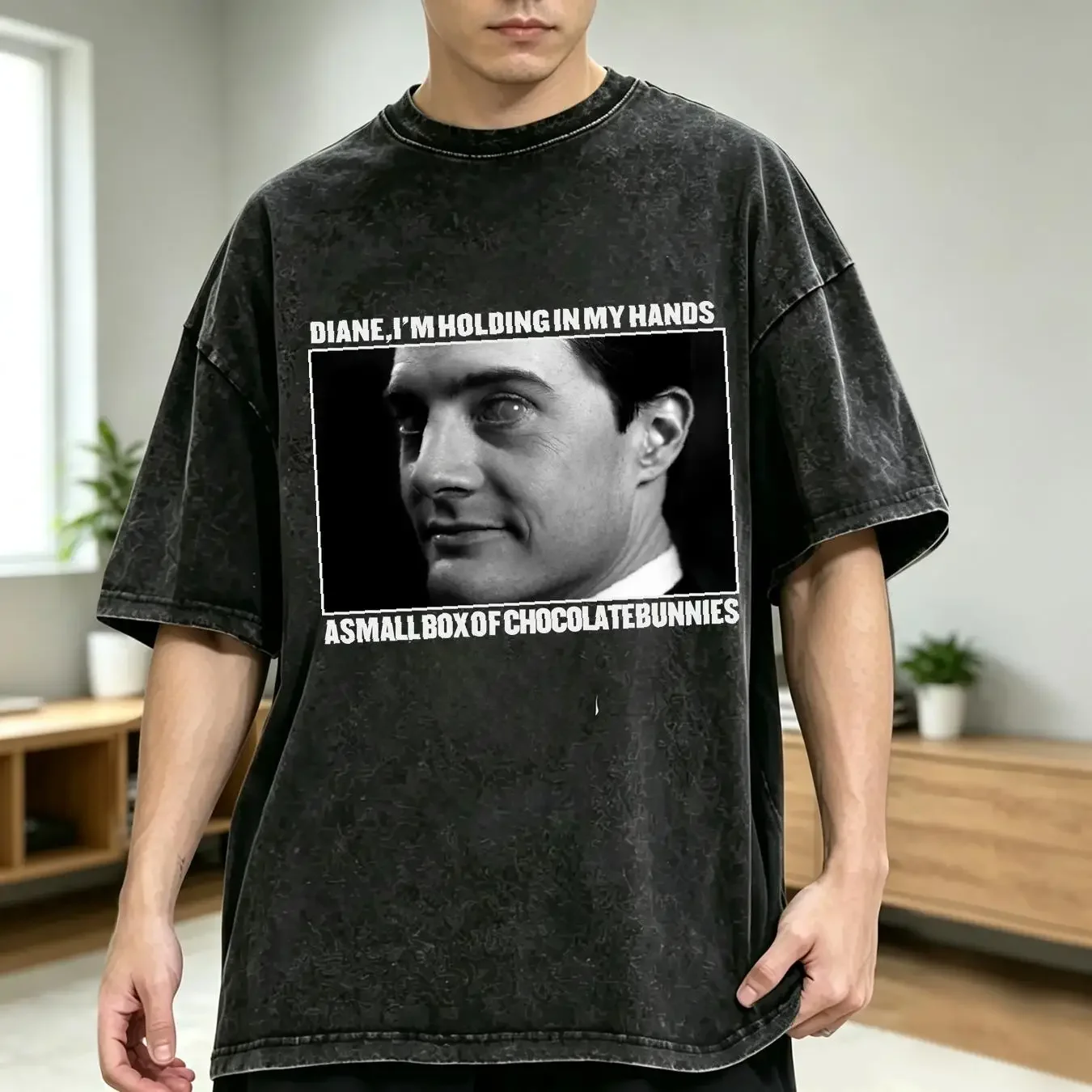 washed T Shirt Twin Peaks vintage show David Lynch Agent Cooper 90s fire walk with me vintage Washed Comfortable Stretched