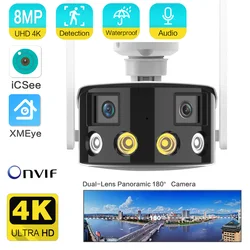 ANSHICAT 8MP 180 Degree Camera 4k 180 Ultra Wide View Angle Panoramic WIFI AI Human Detection Onvif Security IP Cameras 2K ICSEE