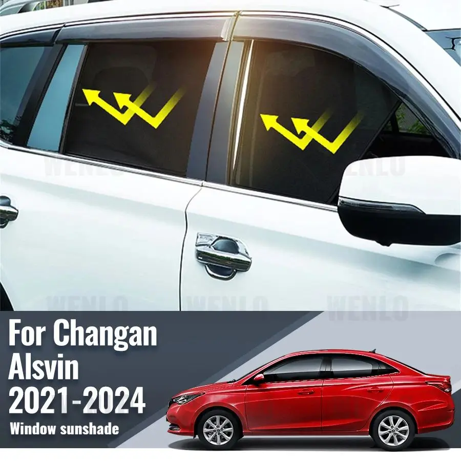 

For CHANGAN Alsvin 2021 2022 2023 2024 Magnetic Car Sunshade Visor Front Rear Windshield Frame Curtain Side Window Sun Shade