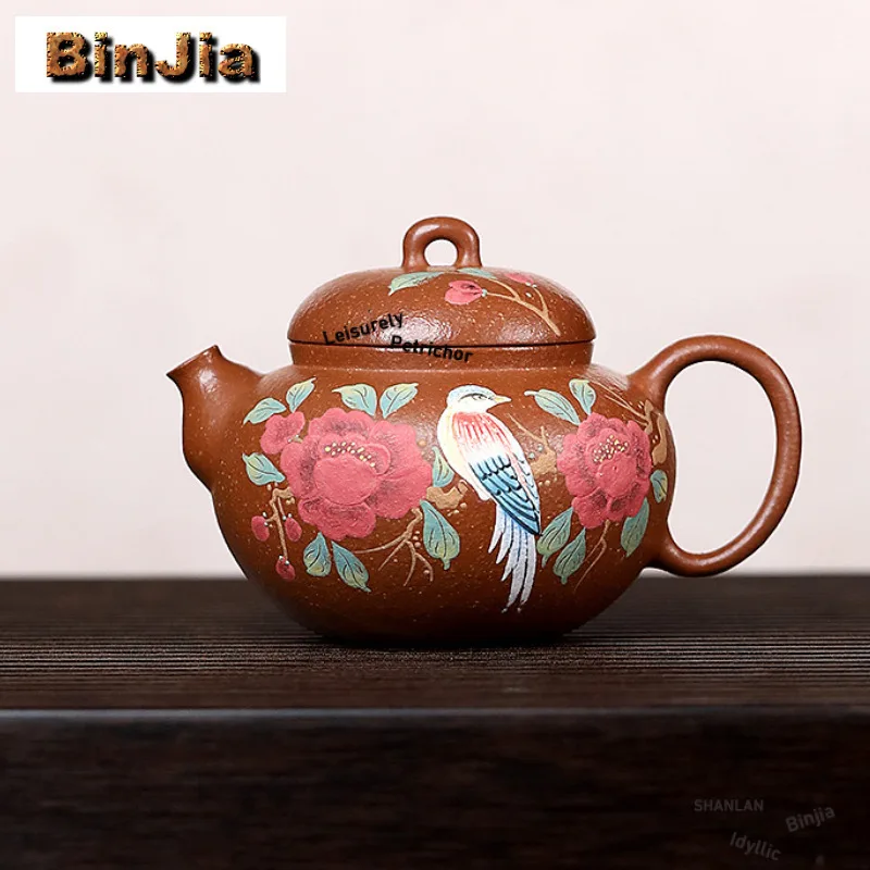 

180ml Traditional Yixing Purple Clay Teapots Handmade Wen Dan Pot Raw Ore Downhill Mud Kettle Chinese Zisha Tea Set Collection