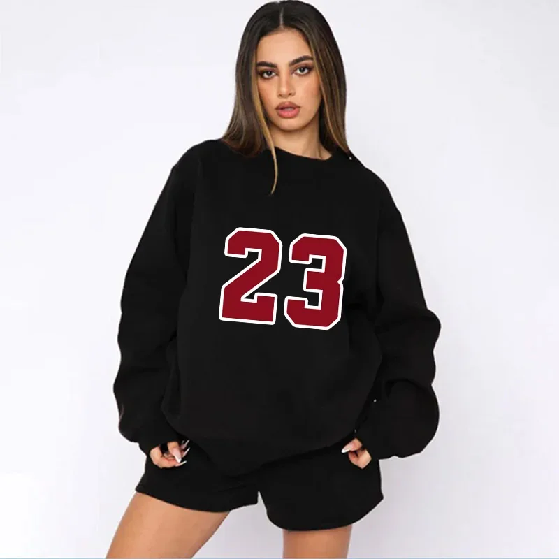 Womenโs Pullover Printing Outdoors Simplicity Sweatshirt Fashion Casual Daily High Quality Tracksuit Street Black White Clothing