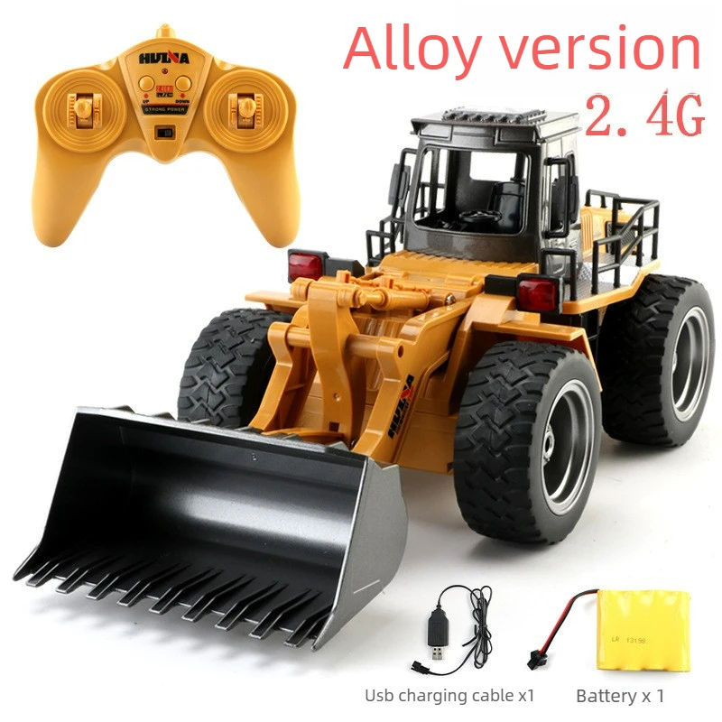 รถของเล่นสุดเจ๋ง ของขวัญสุดสนุก - รถบรรทุกบังคับวิทยุ 6 ช่องสัญญาณ อัลลอยด์ ขนาด 1:18 รถบูลโดเซอร์จำลอง รถบังคับวิทยุ รถบรรทุกมอนสเตอร์ ของเล่นสำหรับเด็ก