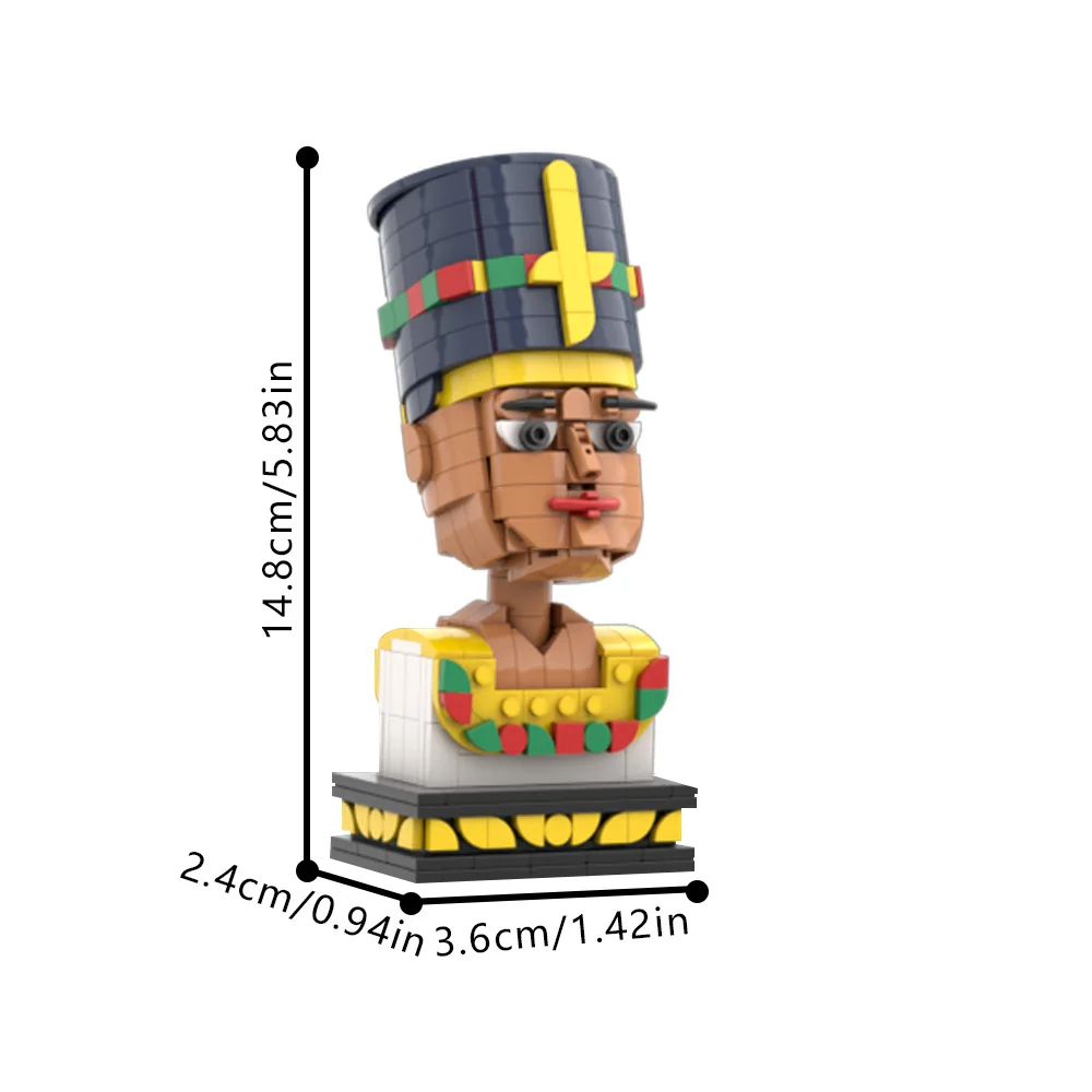 MOC Nefertiti – blocs de construction des reines égyptiennes, modèle de personnage d'action égyptien antique, briques assemblées, jouet pour enfants, cadeau