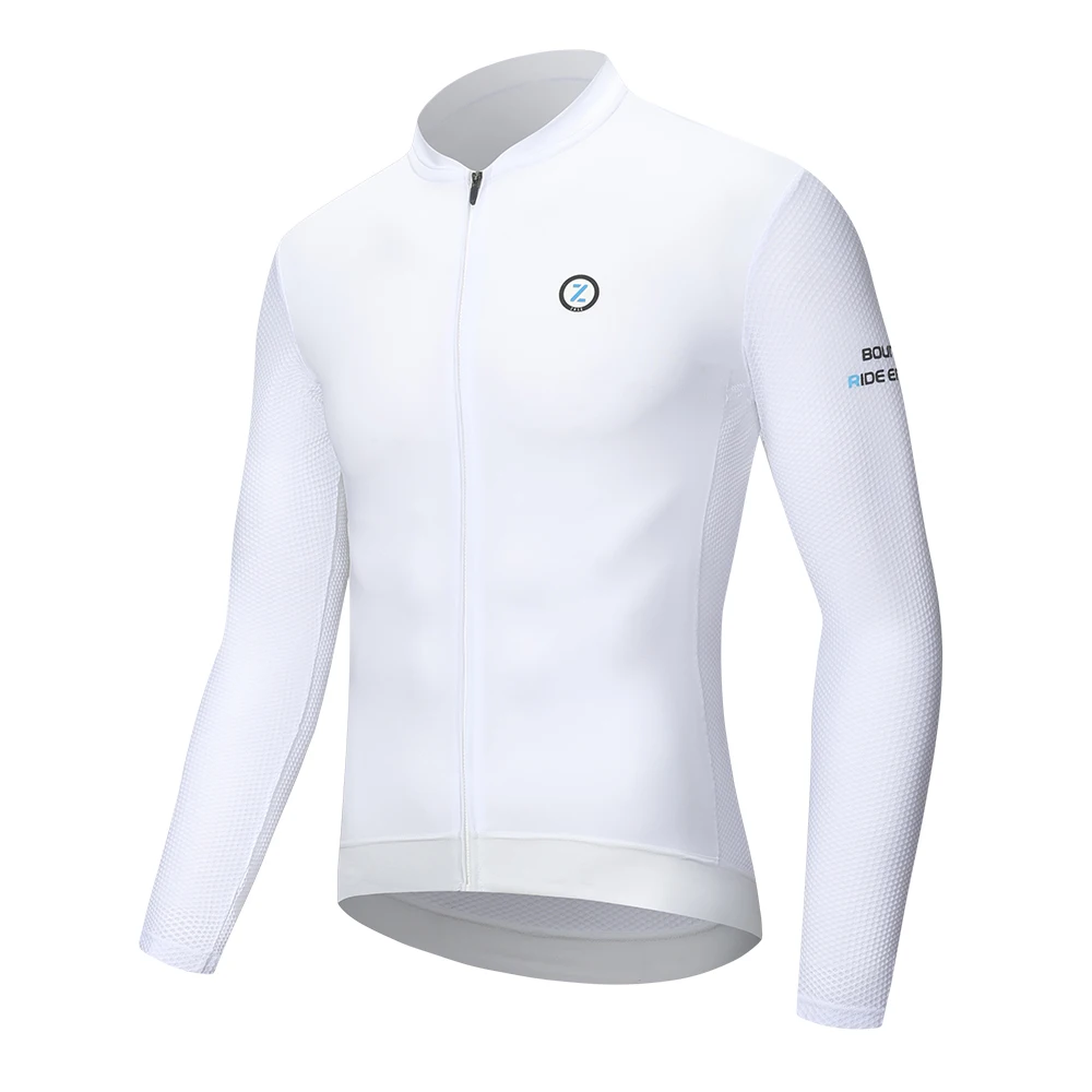 ZRSE Herren-Radtrikot mit langen Ärmeln, UPF 50+, Anti-UV, schmale Passform, atmungsaktiv, Radsport-Trikot, schnell trocknend, MTB, Rennrad-Shirt