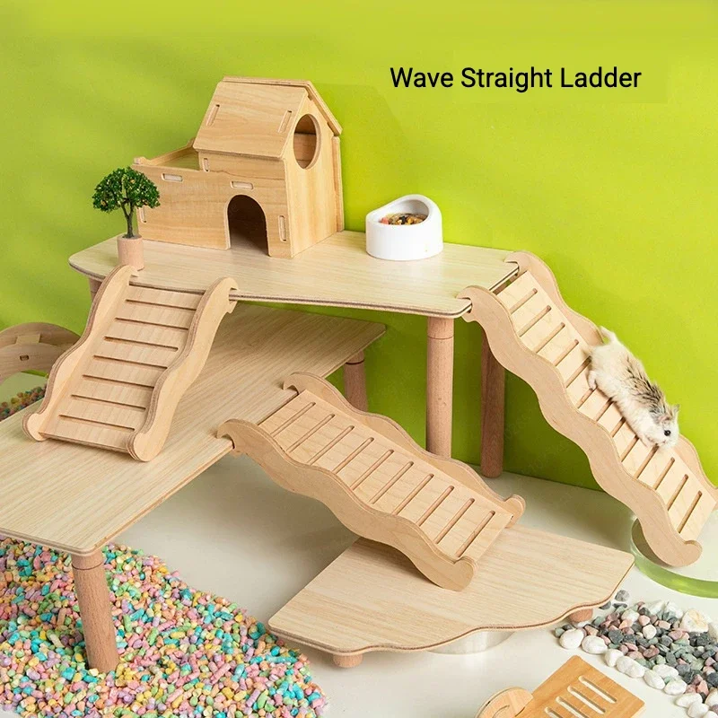 Best-selling Natural Birch Multifunctional Hamster Climbing Ladder