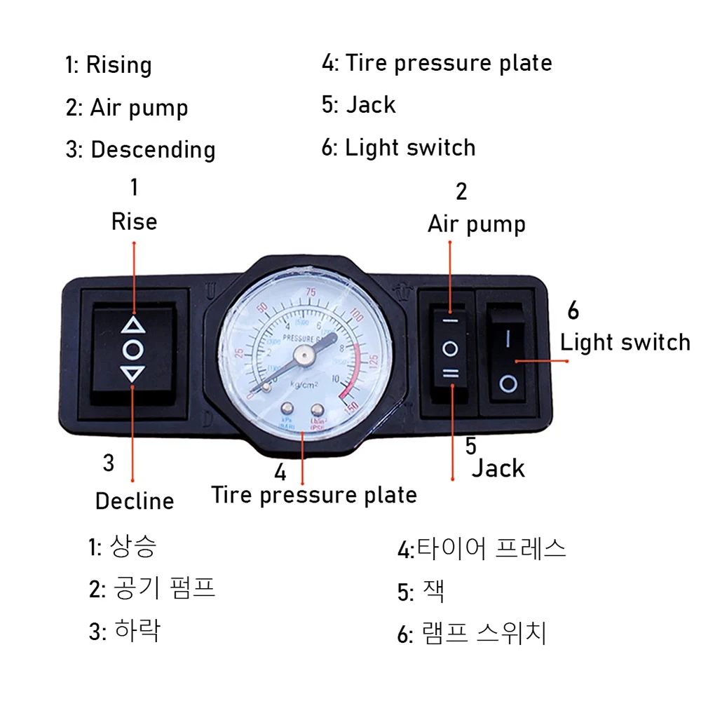 Electric hydraulic jack with a height of 135-360mm inflation pump impact wrench car repair tool jack toolbox car jack