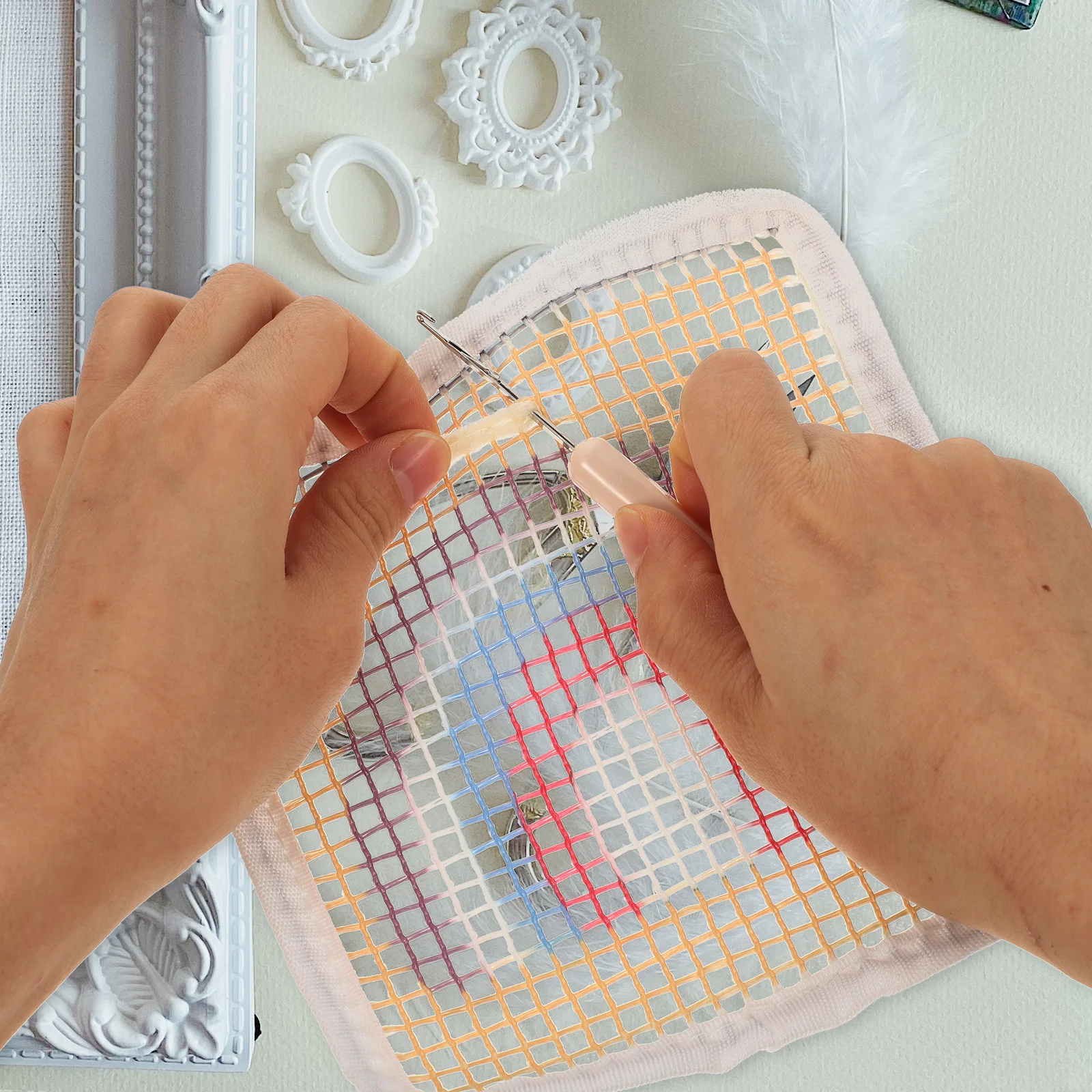 

1 комплект, набор подставок для вышивания своими руками, защелка, крючок, коврик для чашки, материал, высококачественный полиэстер, набор для рукоделия для изготовления декоративных подставок ручной работы