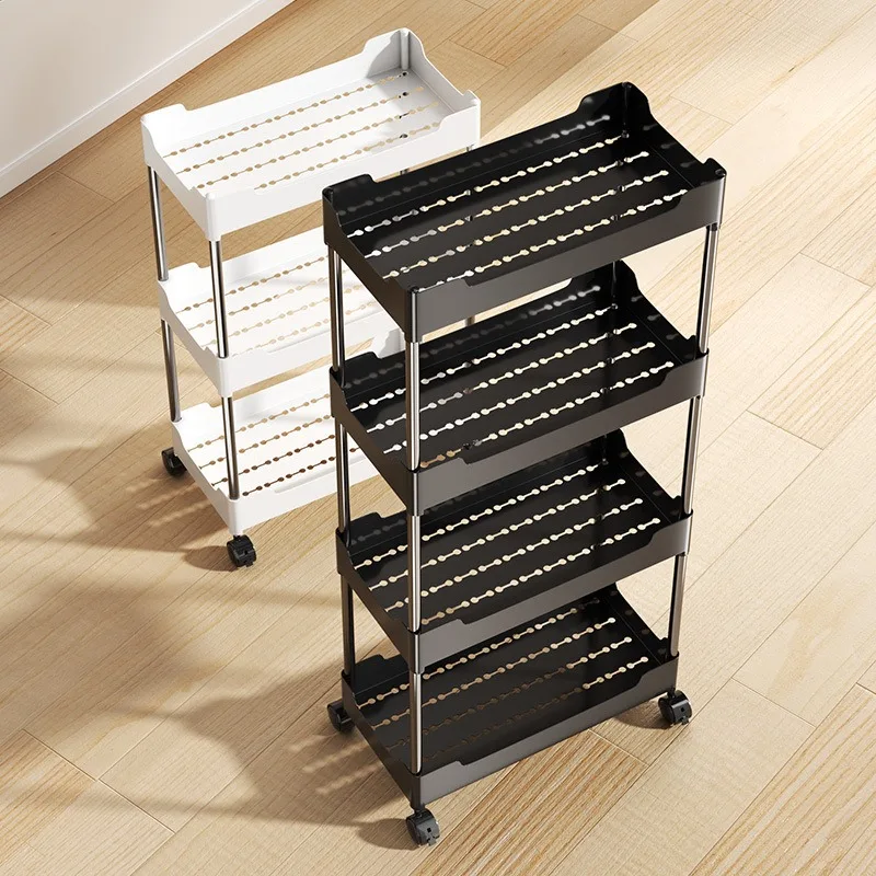 Multi Story Storage Rack Small Cart Square with Roller Storage Rack used for Kitchen and Bathroom Miscellaneous Storage