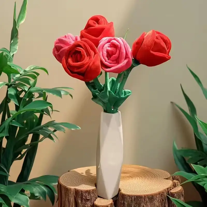 Großer Roter Künstlicher Rosenstrauß für Heimdekoration, Valentinstag und Muttertag Geschenke, Hochzeitsdekoration – Detail 3