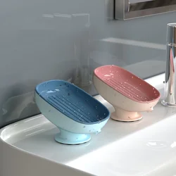 1pc Creative Soap Dish, Drain Soap Tray, Soap Holder With Suction Cup, Soap Rack For  Bathroom Accessories