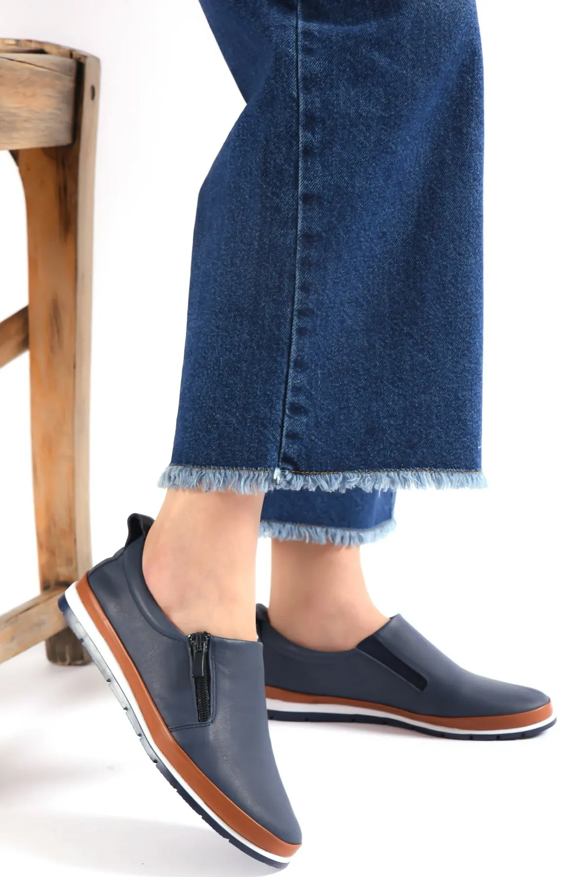 레더 가죽 캐주얼 발레리나 캐주얼 여성용, 편안한, 패션, 가죽