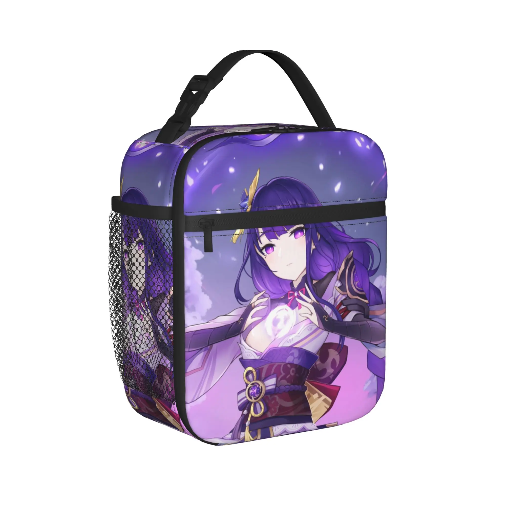 Raiden Shogun Beelzebul Insulated Lunch Bag Leakproof Genshin Impact Inazuma Thermal Bag Tote Lunch Box Picnic Food Storage Bags