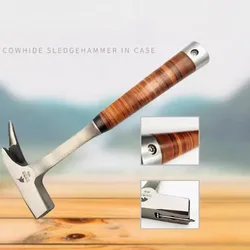 Single-angle hammer, shock-proof square-head hammer, cowhide handle, strong magnetic sweat-absorbing hammer, 45# tool steel