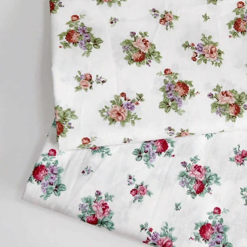 160x50cm Small Rose Cotton Twill Printed Cloth Bedding Handmade Tablecloth Decoration Diy Fabric