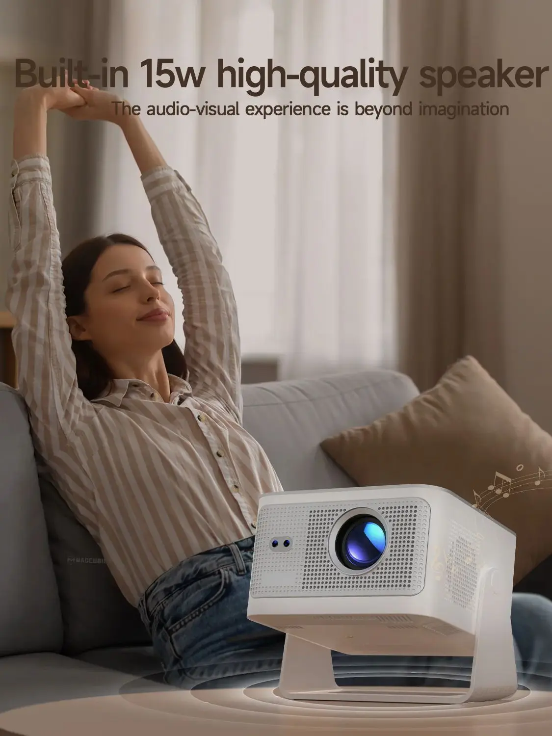 Magcubic HY350Max Android 14 Projektor mit Autofokus und Sprachsteuerung, Native 1080P, 8K-Unterstützung, WiFi 6, BT 5.4, 2+16 GB