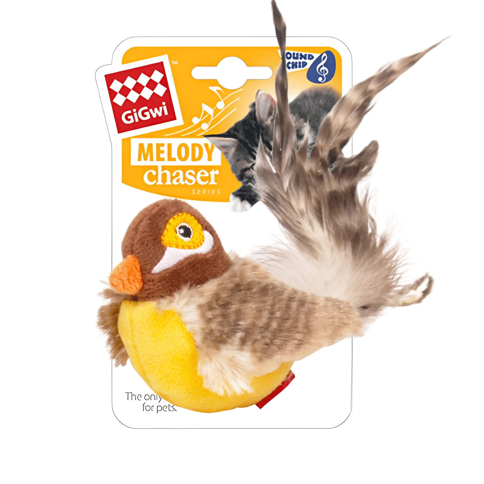 OUZEY Elektrische Piepende Simulatie Vogel Pluche Kat Speelgoed Interactieve Huisdieren Plagen Speelgoed Met Veer Kattenkruid Kitten Piep Speelgoed