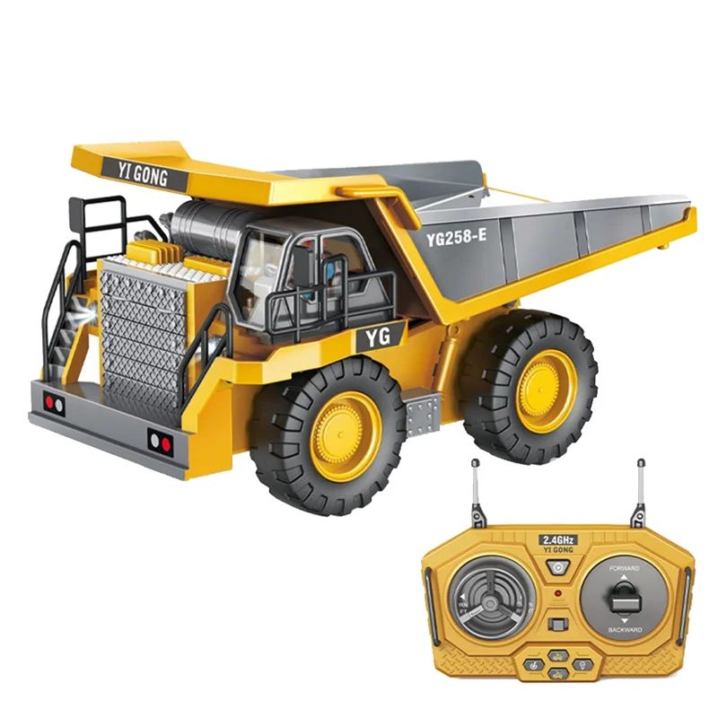 Baby-1:24 9 kanalen RC legering dumper auto techniek voertuig afstandsbediening aluminium auto speelgoed voor