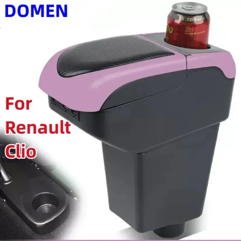 

For Renault Clio 4 / For Renault Captur Clio 3 III IV Car Armrest box Storage box cup holder ashtray USB Car accessories