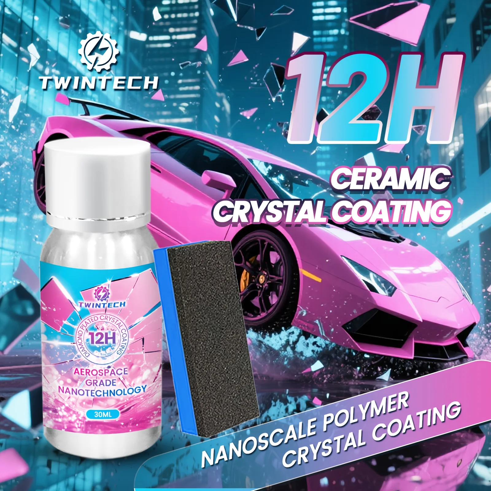 

Набор покрытий TWINTECH 12H+, автомобильная краска для быстрой керамической краски, максимальный блеск и яркость, сверхсильная гидрофобность