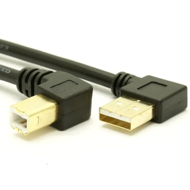 CYDZ Jimier CY Cable Left Angled USB 2.0 A Male to B Male Right Angled 90 Degree Printer Cable 100cm