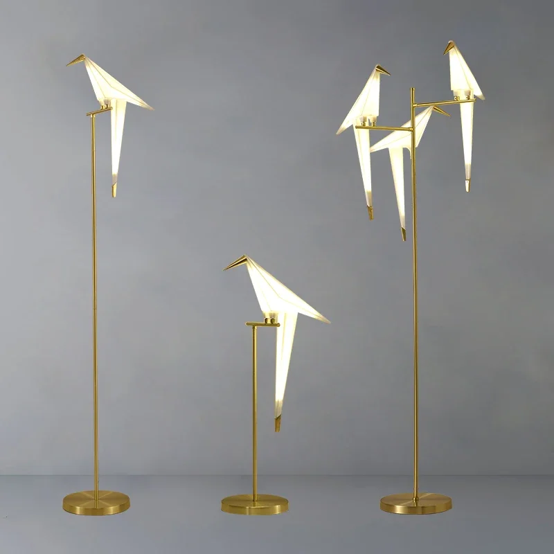 

living room, study, bedroom decoration, personality thousand paper crane lamp, creative bird, floor lamp, light luxury