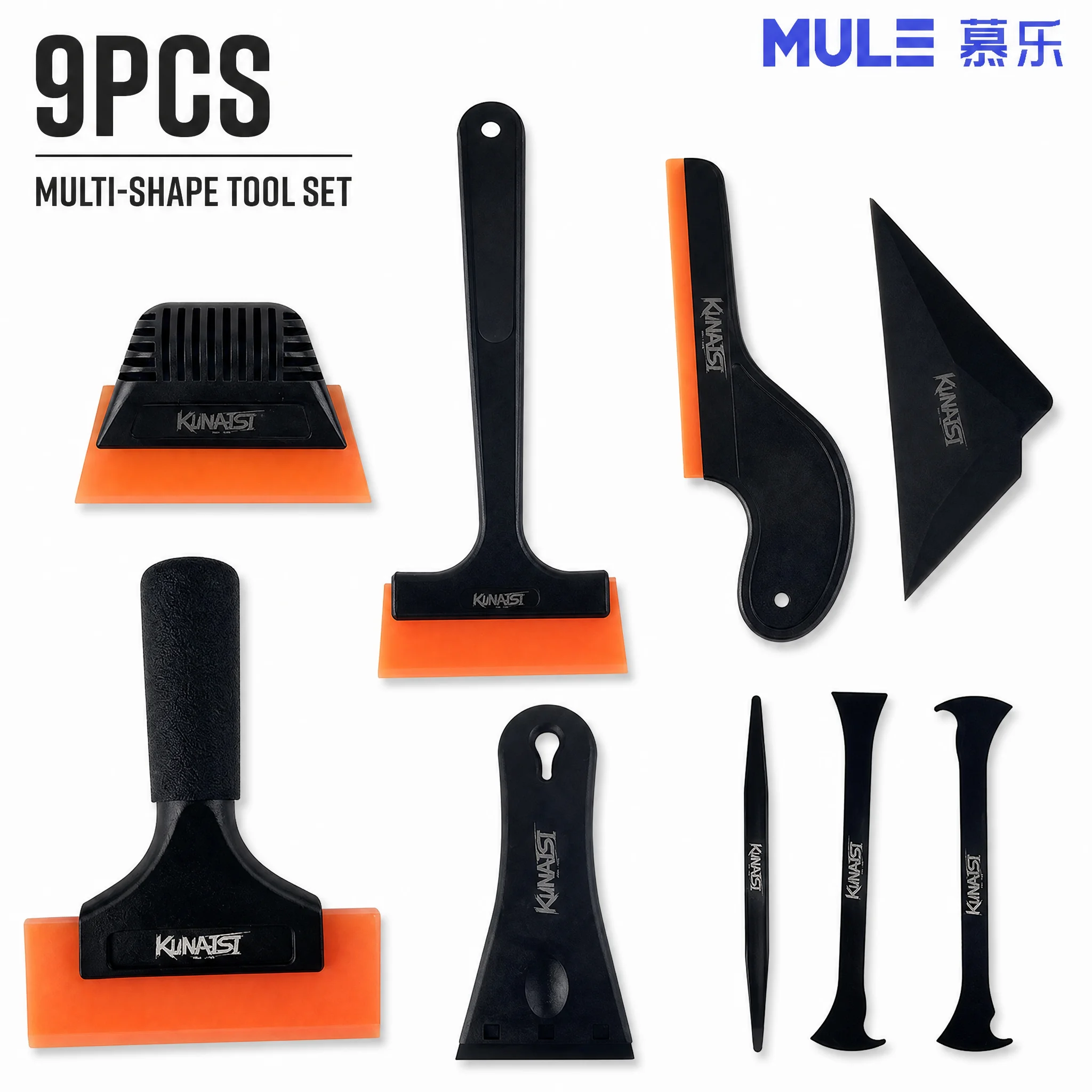 9pcs Car Film Wrap Tool Kit Squeegee Scraper Set for Vinyl Cutter Window Tint Applicator Auto Detailing Wrapping