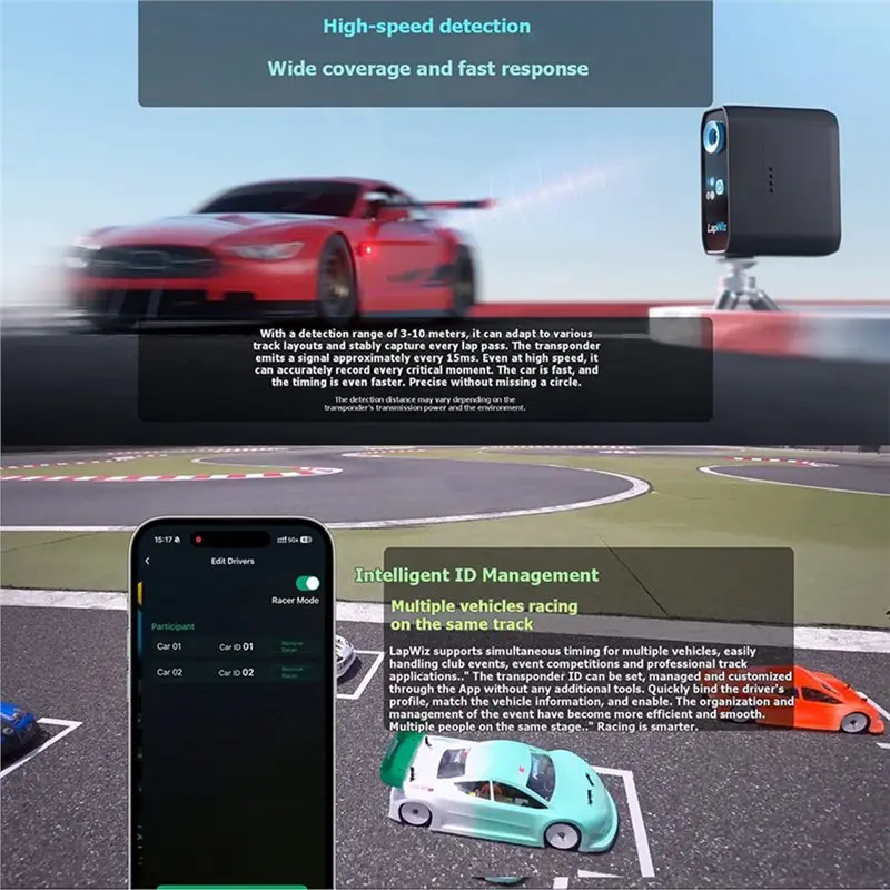 YSUN-Lapwiz Mini-Z Kit Intelligent RC Lap Timer System Remote Control Car Timing System Car Lap Time Timer