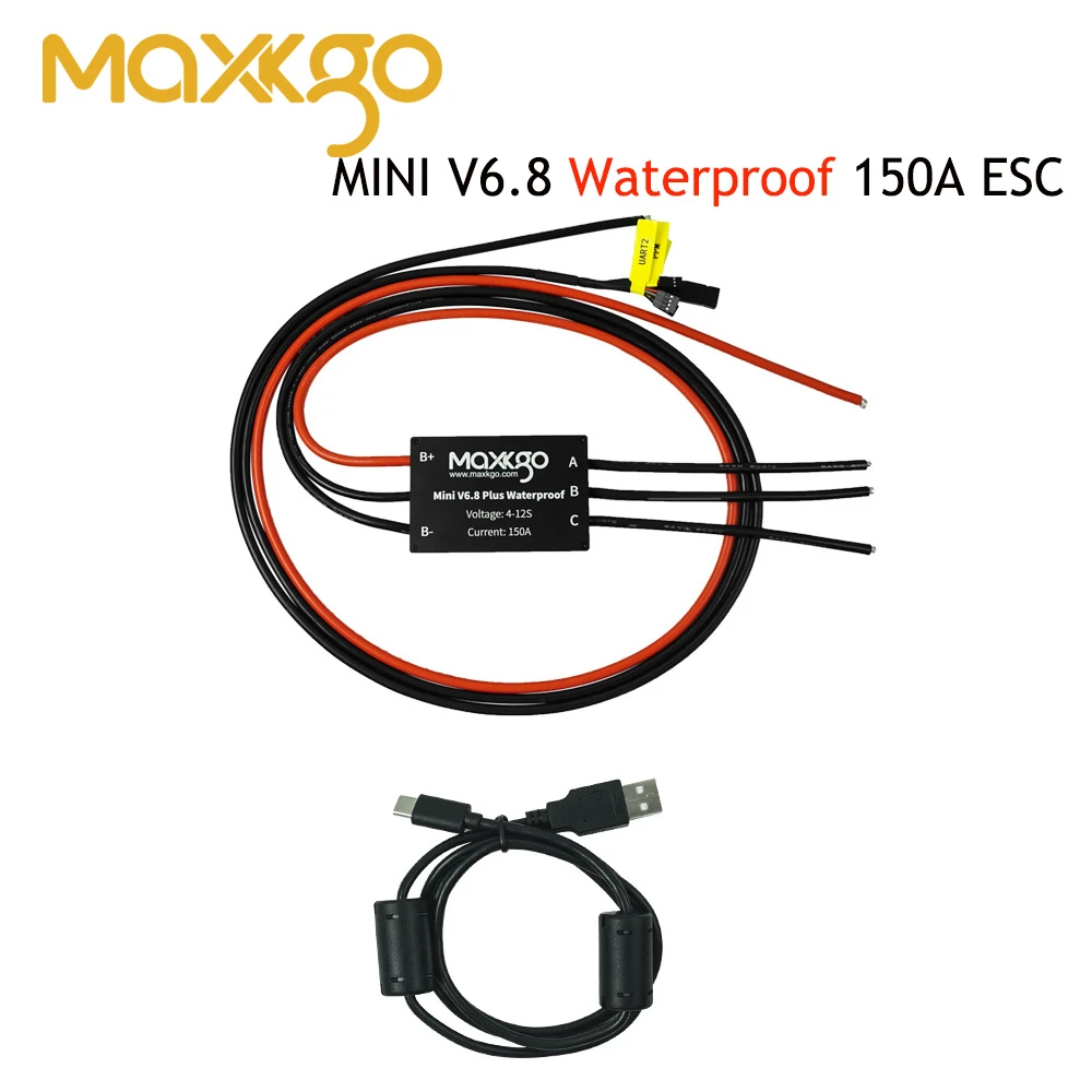 MAXKGO Mini FSESC6.8 ESC 60V 150A IP68 Waterproof VESC6 Brushless Controller For DIY Electric Skateboard Efoil Hydrofoil Parts