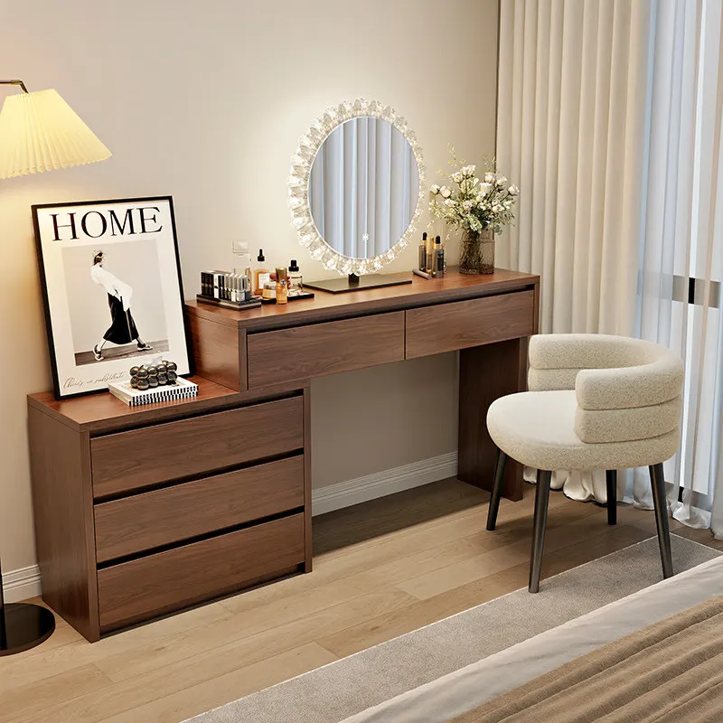 

Organizer Storage Vanity Desk Vintage Luxury Deco Wood Compact Cabinet Vanity Adult Mid Century Coiffeuse De Chambre Furniture