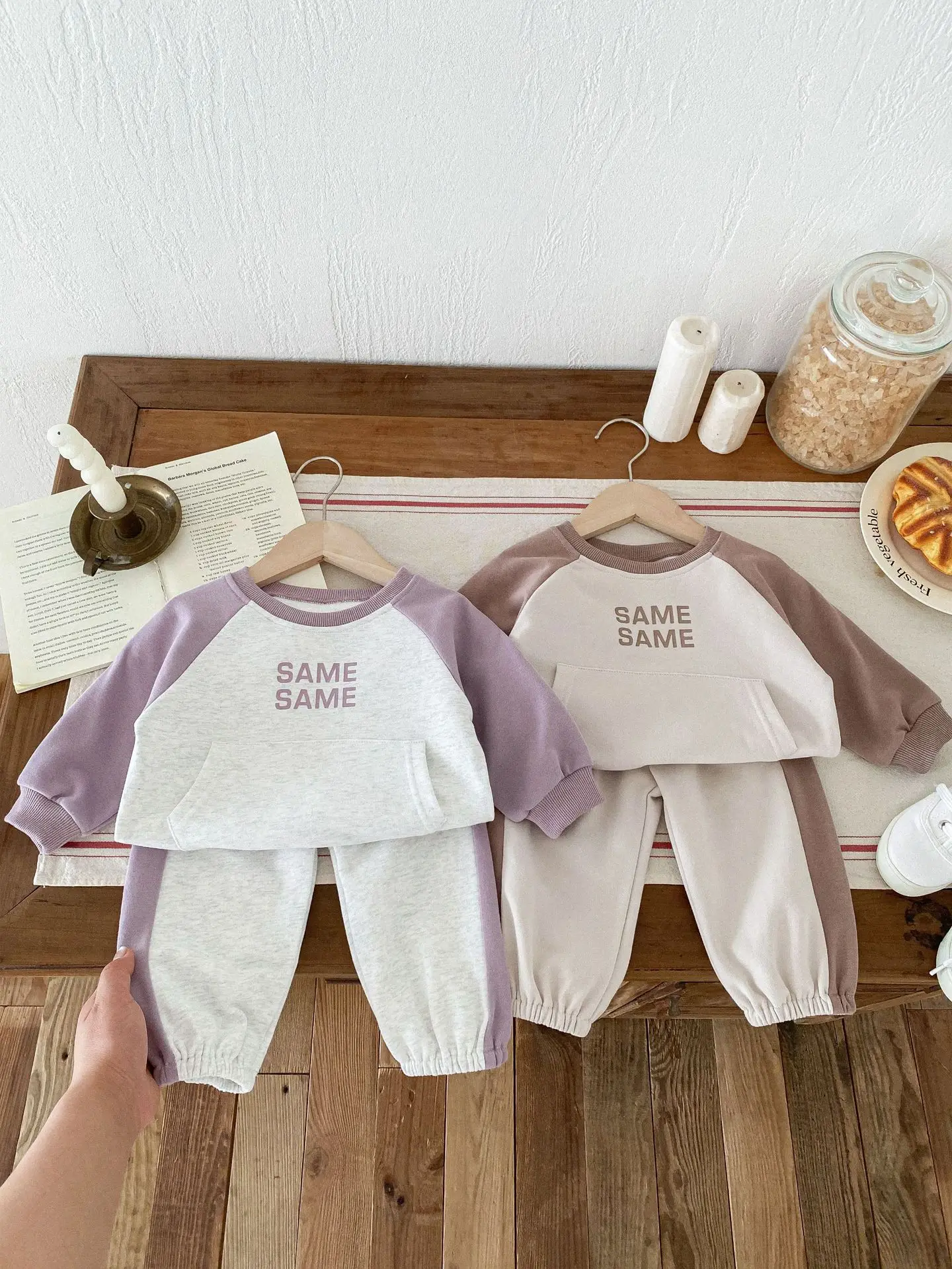 2024 Autumn New Baby Long Sleeve Sports Set Boy Girl Letter Print Sweatshirt + Pants 2pcs Suit Infant Toddler Casual Outfits