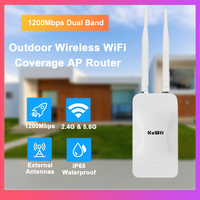 KuWFi 1200Mbps Outdoor AP Router Dual Band Wireless Wi-Fi Access Point AP Router with High Gain External Antenna Support 24V POE