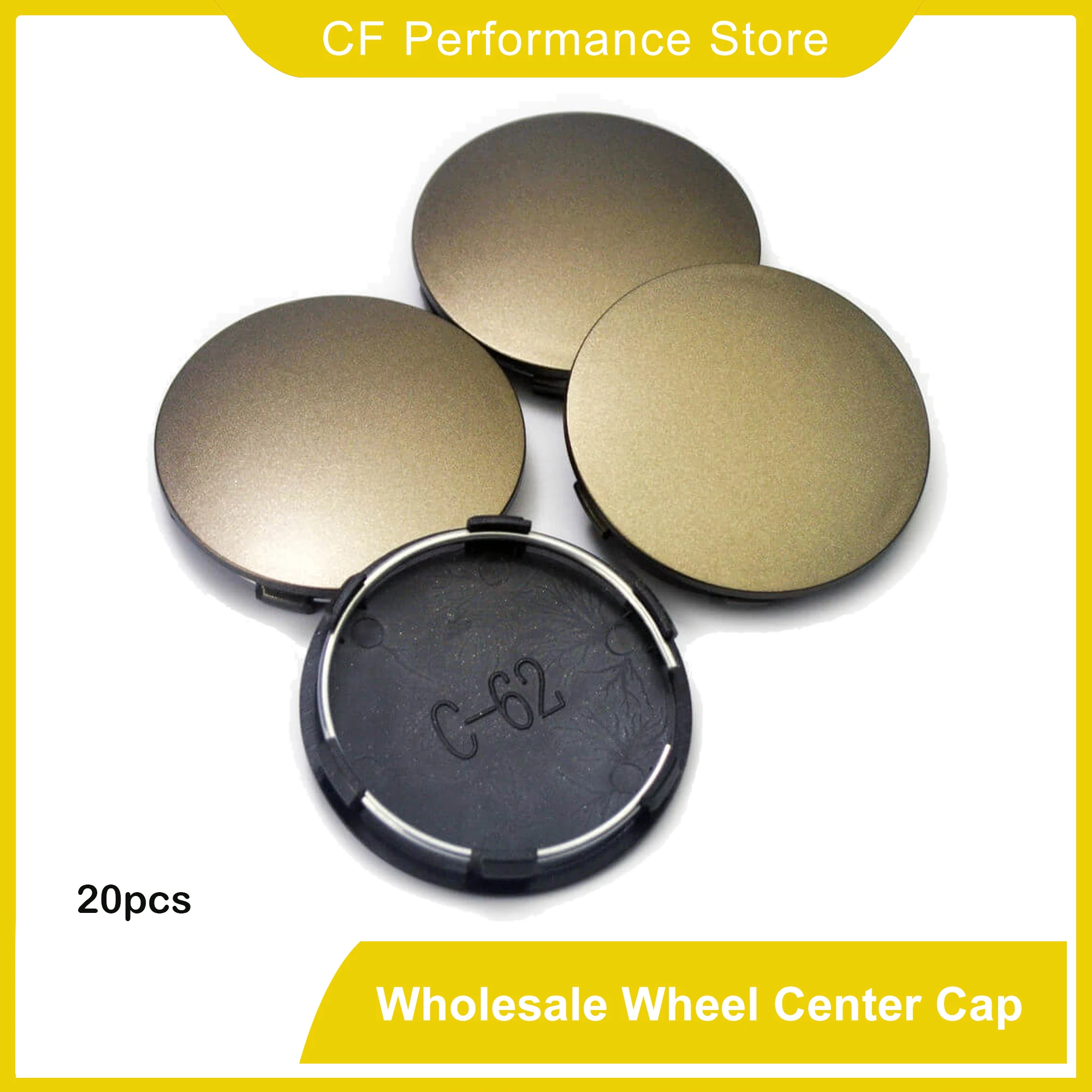 

20pcs 62mm 58mm Wheel Center Hub Cap For Racing TE37 15 16 Refits Rims Cover Racing Flat Type Wholesales Bronze