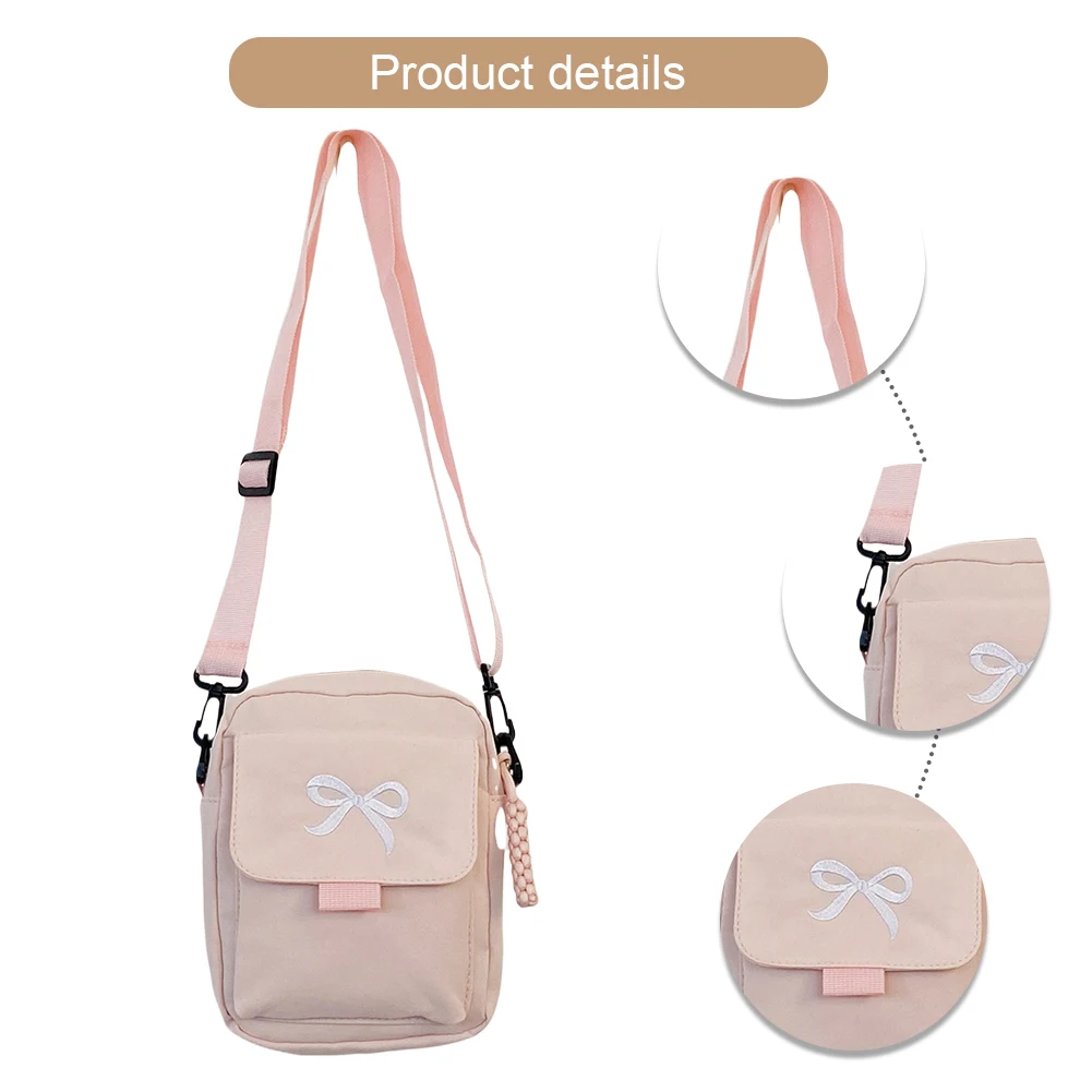 

Women Bow Fashion Shoulder Bag Large Capacity Trendy Crossbody Bag Adjustable Strap Daily Messenger Bag Simple Satchel Bag