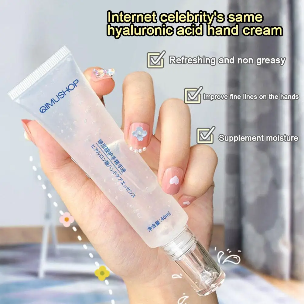 Feuchtigkeit spendende Hand creme transparente Hyaluron säure Hand Essenz Gesundheit pflegende Hand feuchtigkeit spendend, Hautpflege Nagel fördert u8v0